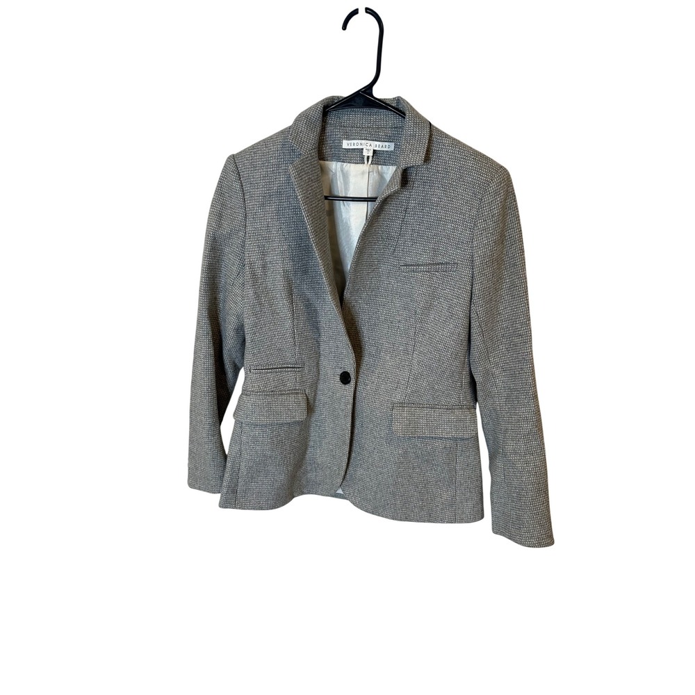 Veronica Beard Grey Textured‎ Wool Blend Dickey Compatible Blazer Jacket Size 2